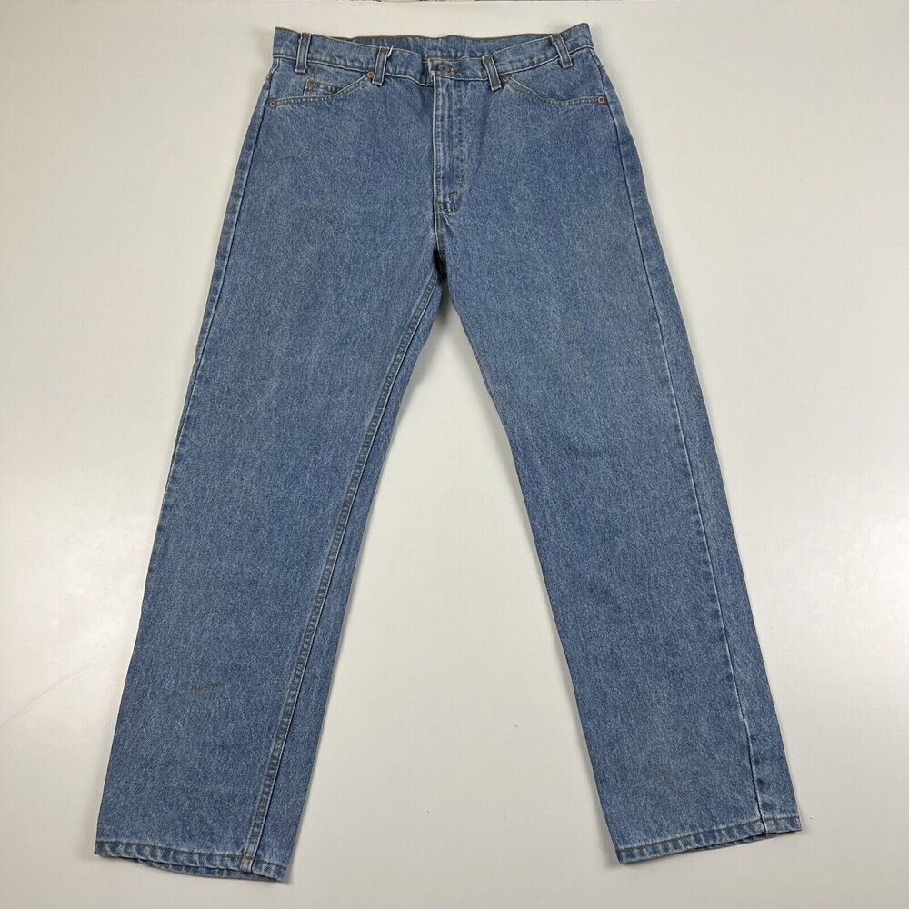 Vintage Levis 505 Orange Tab Distressed Jeans 36 X 30 Light Wash Denim